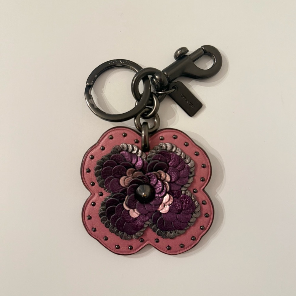 Coach Sequin Tea Rose Bag Charm